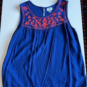 Old Navy appliqué orange and blue tank size L